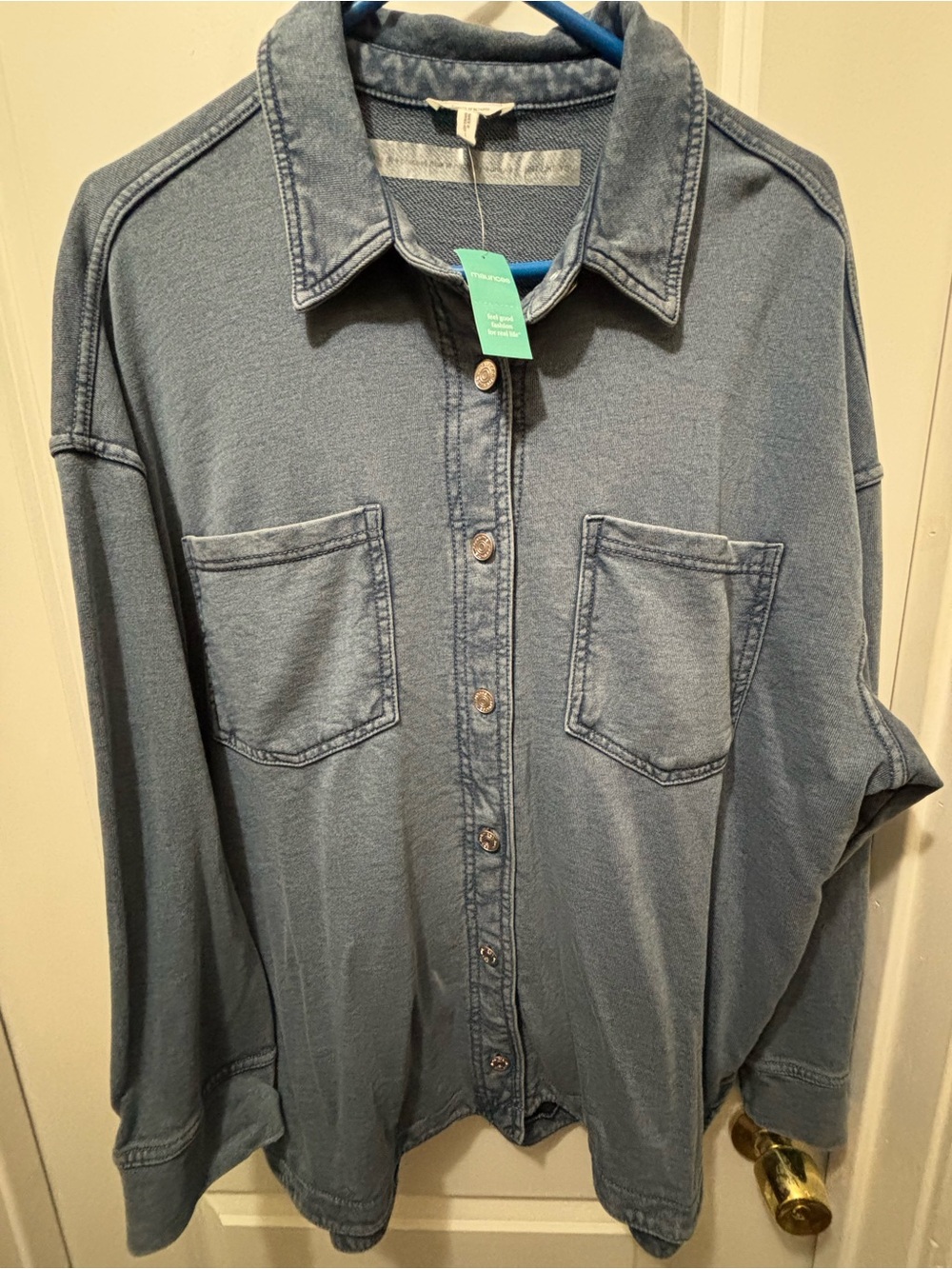 Maurice’s women’s Washed Blue Button-Up Pocket Shirt